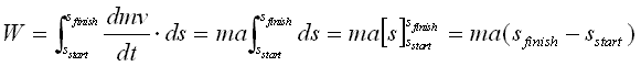 Obtaining a formula for Work done under constant acceleration