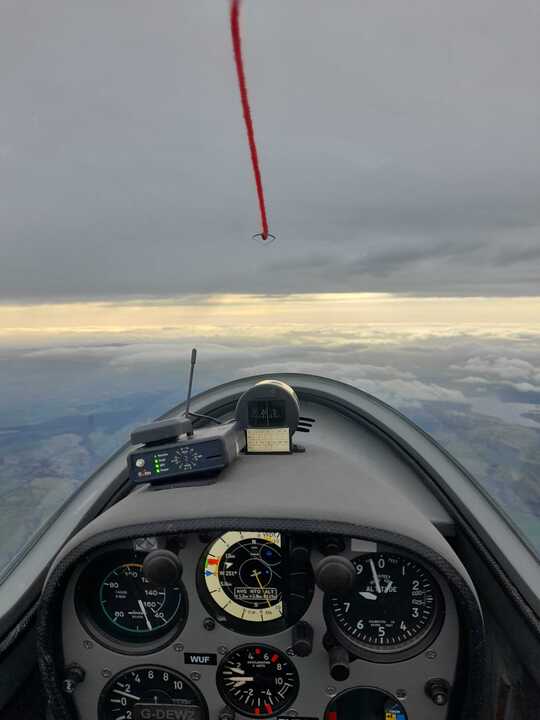 The glider at altitude